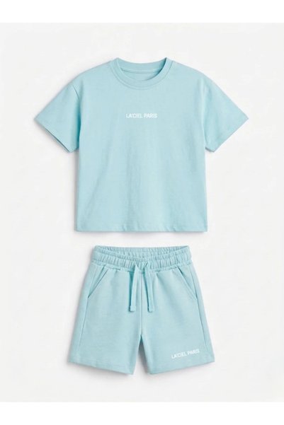 Butik Children's Blue Logo Top and Bottom Set
