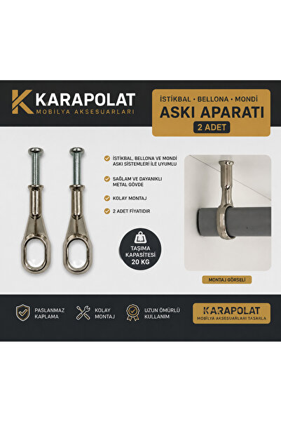 KARAPOLAT Istikbal Bellona Mondi Flanş 2 Adet Vidalı