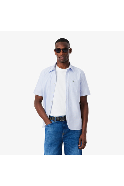 Lacoste Regular Fit Short Sleeved Oxford Shirt - CH5624-00-E7B