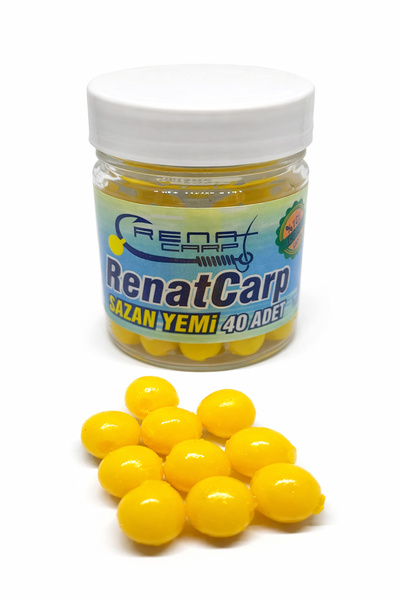 RENAT CARP Süt Mısır Kokulu 10 Mm Silikon Yumuşak Sarı Top Sazan Yemi (40 Adet)
