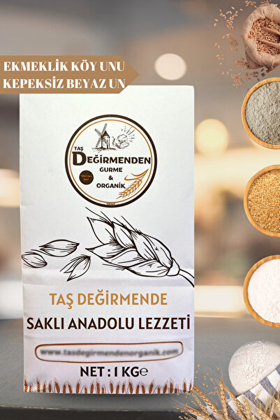 Taş Değirmenden Organik Ekmeklik Köy Unu - Kepeksiz Beyaz Un - 1 Kilo