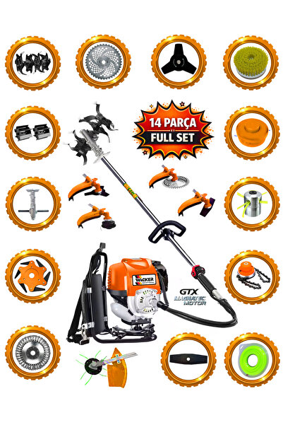 Wacker Pro Germany 10 In 1 V9 Seri Bahçe Seti 20 Hp Sırt Tırpan Akrobat Çapa ...