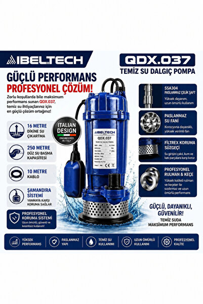İBELTECH QDX SERİSİ BAKIR SARGILI PASLANMAZ GÖVDE ŞAMANDIRALI 250M YATAY SU D...