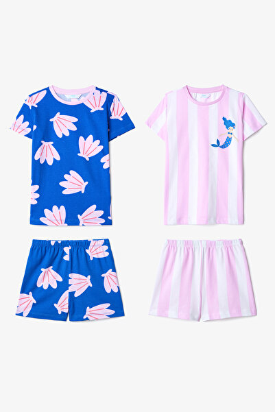 Penti Girl's Shells Cotton 2-Piece Multi-Colored Pajama Set