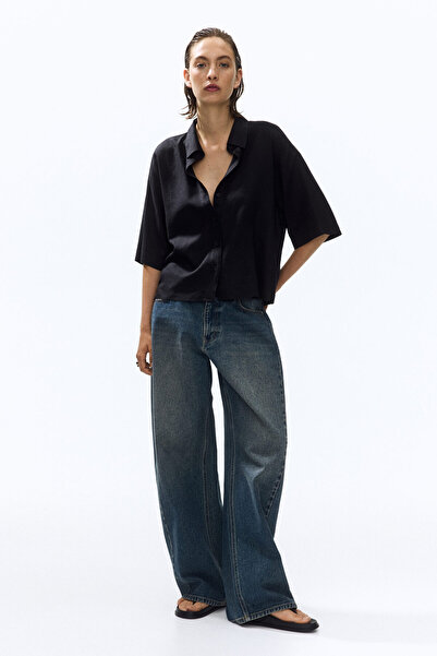 H&M Keten Karışımlı Oversize Gömlek