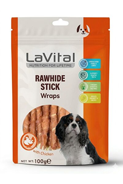 LaVital Rawhide Stick Wraps Tavuk Etli Sarılı Çubuk Köpek Ödülü 100 Gr