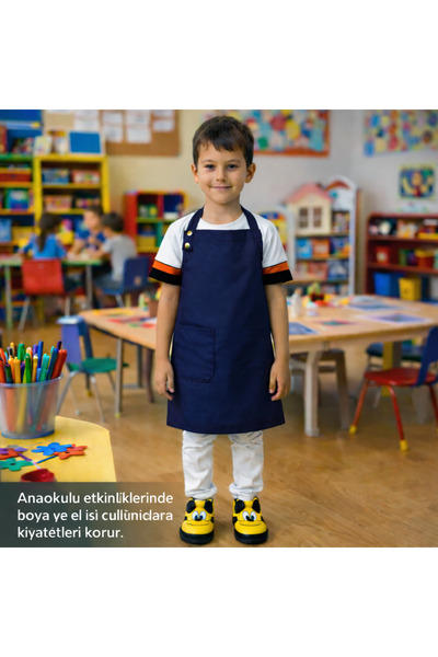 Dercollection Children's Kitchen Apron - Stain Resistant Fabric (With Strap)