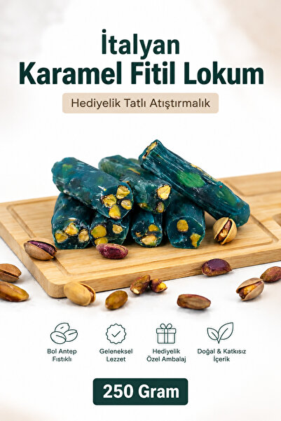 ÜLKÜ KURUYEMİŞ İtalyan Karamel Fitil Lokum 250 Gr Hediyelik Tatlı Atıştırmalı...