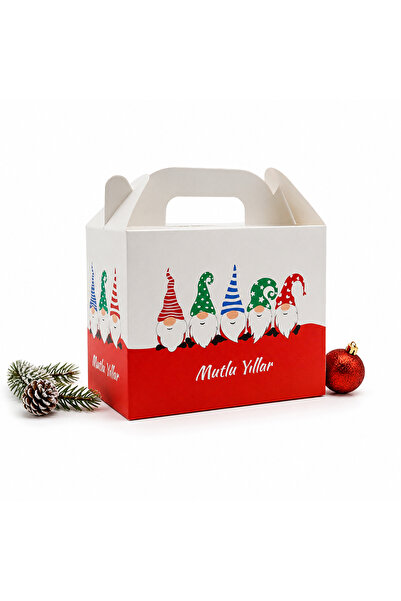 repro design 10x14 cm Kırmızı Yılbaşı Hediye Kutusu – Mutlu Yıllar Happy New ...