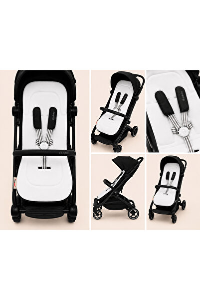 Perababy وسادة عربة أطفال باللون الأبيض - بطانة مقعد كاملة متوافقة مع CYBEX