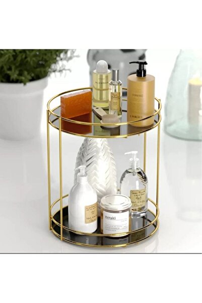 STATİKA HOME Gold 2 Katlı Banyo Kozmetik Takı Makyaj Düzenleyici ,Çok Amaçlı ...