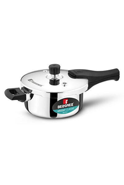 Bergner Argent Classic 3.5L Triply Stainless Steel Pressure Cooker Pan Outer ...