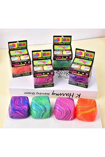 Gökkuşağı Sepeti NeeDoh Nice Cube Squishy Stres Küpü Yumuşak Sıkma Oyuncağı
