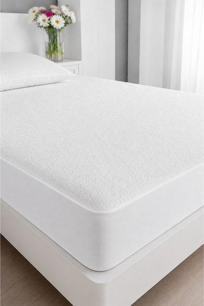Senpai Terry Fitted Cotton 100% Liquid-Proof Mattress Protector Full Edge Mattress Pad Single/Double Size/Baby/Child