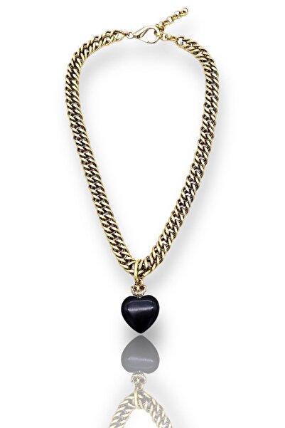 Bayemeyc MORKER ONYX KALP CHARM KOLYE