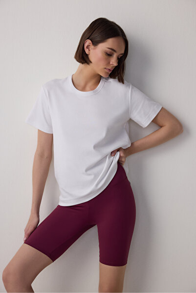 Penti Burgundi leggins sa visokim strukom za biciklističke momke, opušteni i ...
