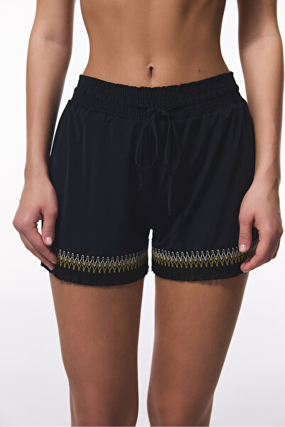 Penti Schwarze Badeshorts mit Besatz
