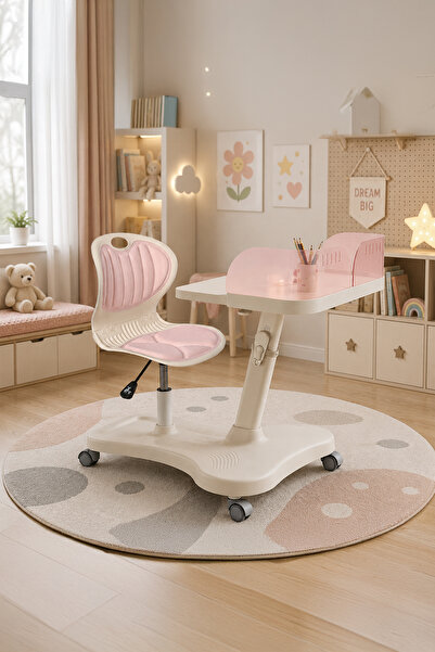 ErgoKids Bonny Mobil Çocuk Çalışma Masası ve Sandalye Seti