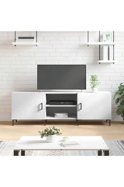 Concept Comodă TV, alb, 150x30x50 cm, lemn compozit