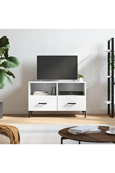 Concept Comodă TV, alb, 80x36x50 cm, lemn prelucrat