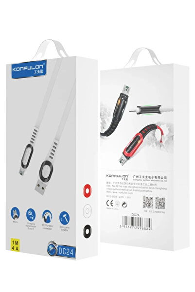 Konfulon DC24 Micro USB Kablo 1.2M 4A - Kırmızı