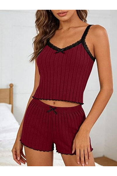 GENERAL Women's 2-Piece Pajamas Sets Comfortable Lace Trim Cami Shorts Sleepw...