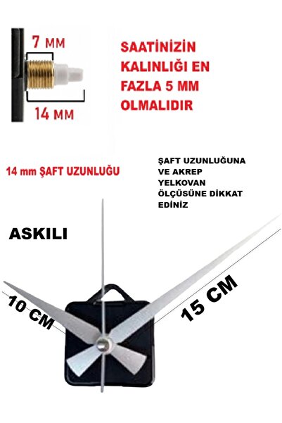 CNR SHOP 1. Sınıf Akar Sessiz Saat Mekanizması Askılı 3d Saatlerle Uyumlu Güm...