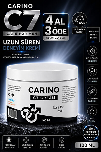 Carino E Bella Carino C7 Cream Care For Man 100 ML – Uzun Süren Deneyim Kremi