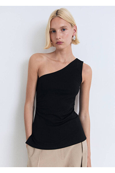 MANGO Woman Drapierte asymmetrische Bluse