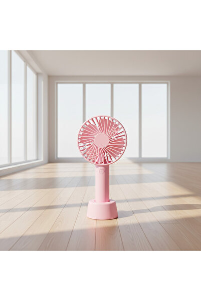 FOXMAG24 Ventilator portabil USB de mână, roz, cu suport, 3 trepte de viteză,...