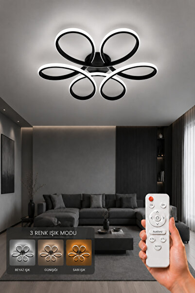 AvizeGO Niva LED Plafonyer Avize 3 Renk Kumandalı