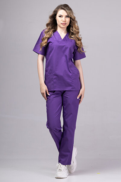 OEM Costum medical pentru femei - DER KLASSIK, Catifea, Mov închis