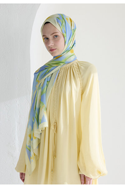 Freshscarfs Tereyağı Irıs Garden Floş Viskon Şal