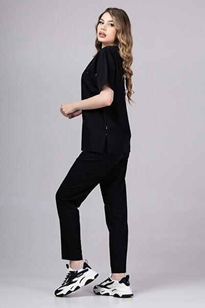 OEM Costum medical FLEXI COTTON STRETCH pentru femei, negru