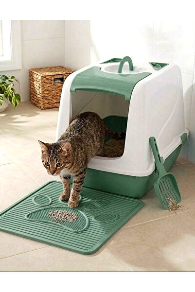 Petozi Kedi Tuvalet Seti (KAPALI TUVALET-PASPAS-KÜREK) Xl Kedi Tuvaleti