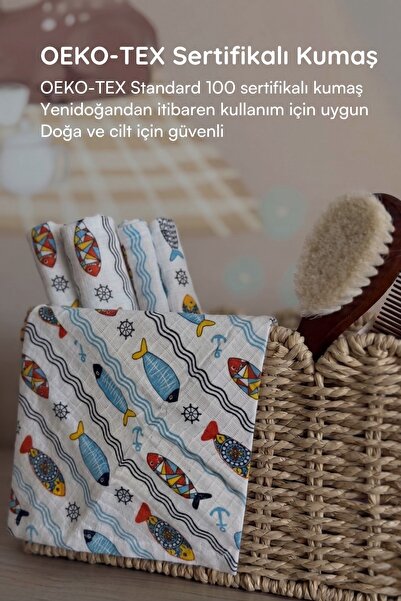 BUDİZZZ 100 Pamuk Müslin Bebek Ağız Mendili 5’li Set – OEKO-TEX Sertifikalı (...