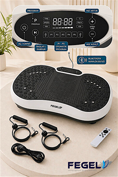 Fegel FG-6500 Titreşimli Fitness Platformu | Uzaktan Kumanda, Bluetooth Hopar...
