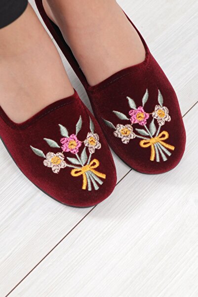 Ayakkabı Vakti Papuci de casă brodați zilnici pentru femei Emr22