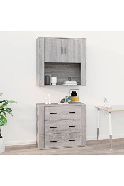 Concept Dulap de perete, gri sonoma,80x33x80 cm, lemn prelucrat