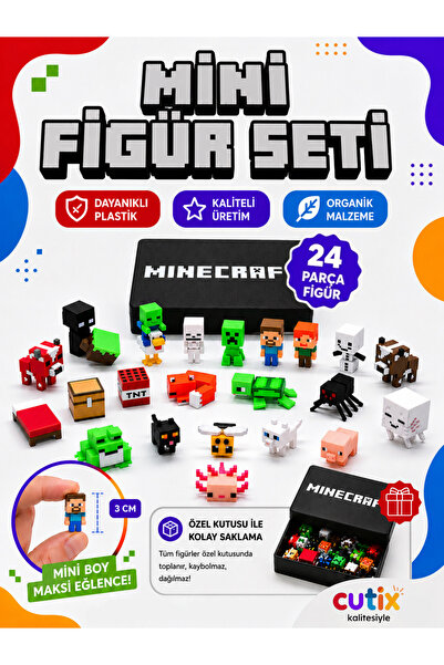 Cutix Oyuncak Mini Figür Seti - Blok Oyun Minik Figürler Çocuk Oyuncakları Do...