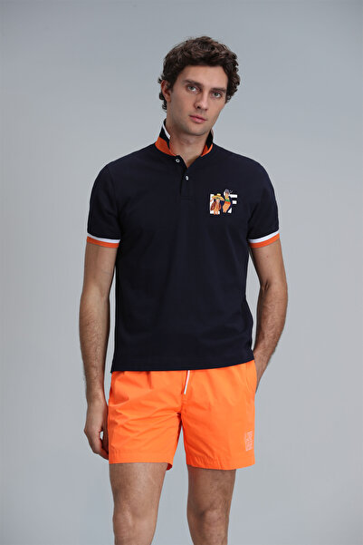 Lufian Ruby Smart Men's Polo T-Shirt Navy Blue