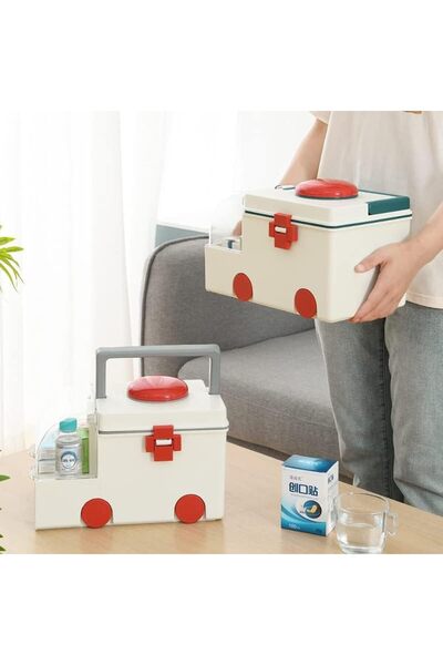 Arabest Large Capacity Medicine Organizer Box, Portable Family Medication Sto...