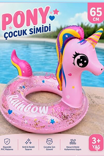 LRS STORE 2-8 Yaş Sevimli Unicorn Kız Çocuk Simidi Yüksek Kalite Pullu Çocuk ...