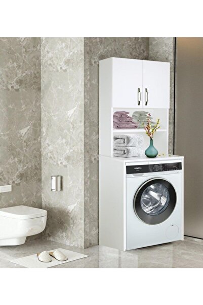 Bicabin Makina Üstü Dolap, Banyo Dolabı, Çamaşır Dolabı, Havlu Dolabı, Kapakl...