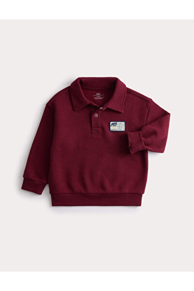 Marks & Spencer Saf Pamuklu Rugby Sweatshirt (2-8 Yaş)