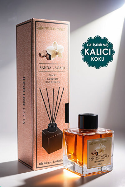 MOUVEMENT Sandal Esintisi 100 ml Çubuklu Oda Kokusu Evinize Sakinlik ve Doğal...