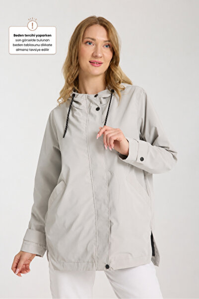 Wise Women's Relaxed Fit Hooded Trench Coat