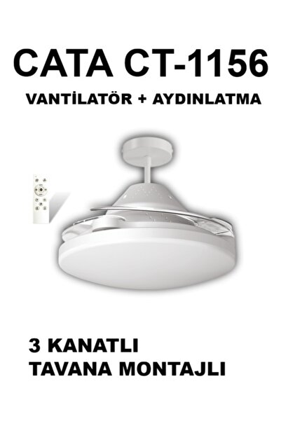 Cata CT-1156 DOLUNAY FAN LED IŞIKLI HAYALET PERVANELİ TAVAN VANTİLATÖRÜ