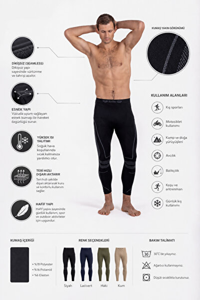 OIL COMPANY Unisex termo leggins donji deo bešavnog donjeg veša ultra topli r...