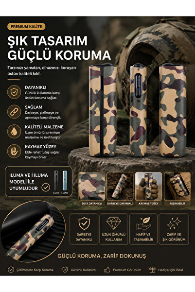 Zigver ıqos kılıf ıluma one ile uyumlu desenli yeşil (terrea ile çalışan ciha...